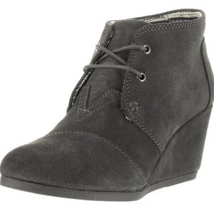 TOMS Desert Wedge Castlerock Grey Suede | Women’s Bootie Size 8.5 W